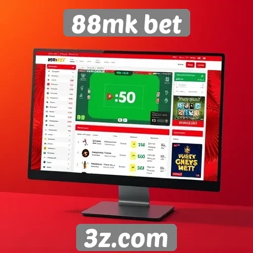 Interface e usabilidade do site 88mk bet